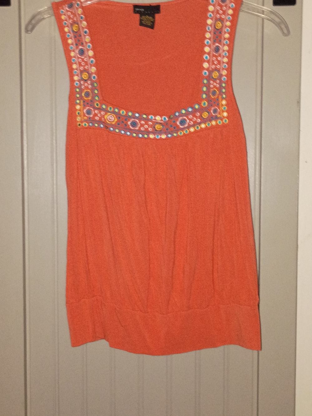 4/$20 Grace Elements Orange Embellished Sleeveless Tank